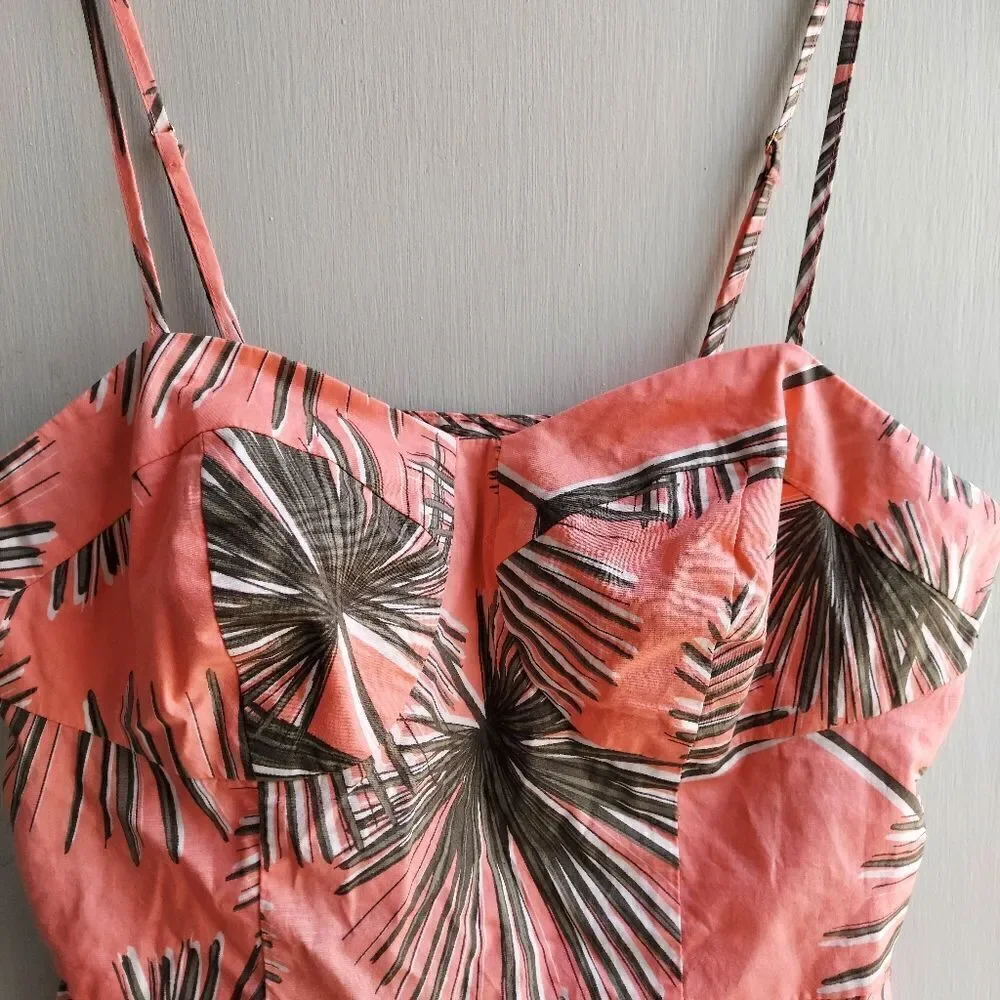 Bustier Summer Top " A New Day" Tropical Crop Top Size M - Picture 2 of 6